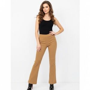 Bisou Bisou Pants Striaght Stretch Zip Size 4 Tan Vintage